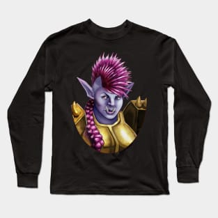 Purple Punk Orc Warrior Lady Long Sleeve T-Shirt